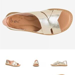 b.o.c Shimmering Gold Slide Sandals